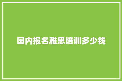 国内报名雅思培训多少钱