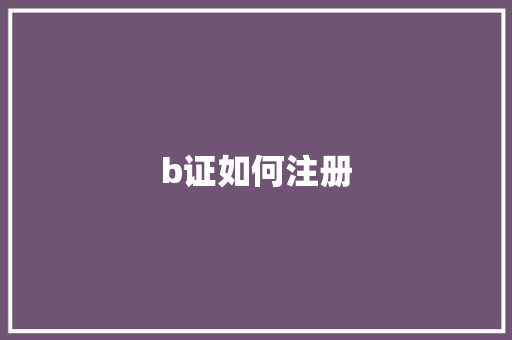 b证如何注册