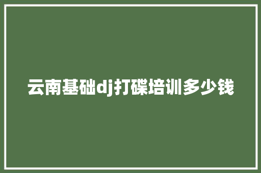 云南基础dj打碟培训多少钱