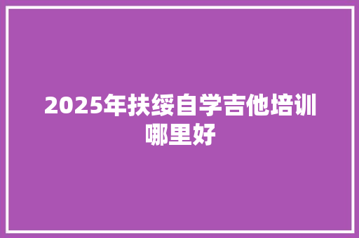 2025年扶绥自学吉他培训哪里好 合同协议