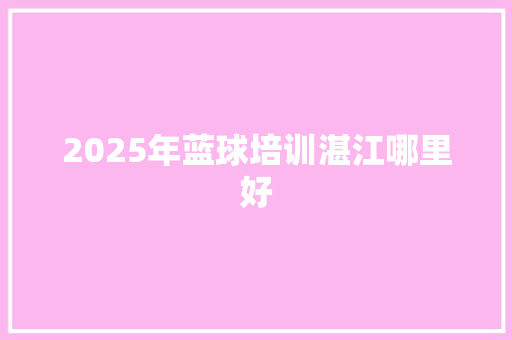 2025年蓝球培训湛江哪里好