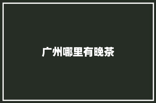 广州哪里有晚茶 范文参考