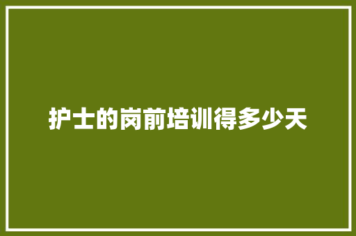 护士的岗前培训得多少天