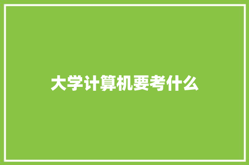 大学计算机要考什么