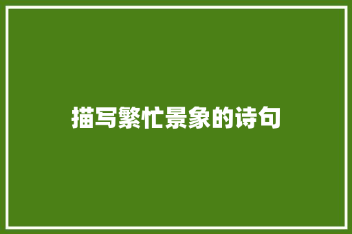 描写繁忙景象的诗句