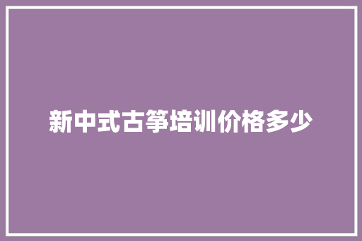 新中式古筝培训价格多少 商业计划书范文