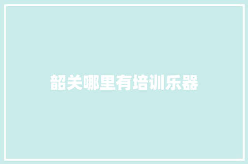 韶关哪里有培训乐器