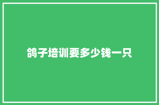 鸽子培训要多少钱一只 范文之家