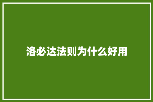 洛必达法则为什么好用 范文精选网