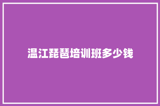 温江琵琶培训班多少钱 商业计划书范文