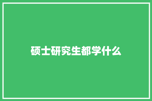硕士研究生都学什么