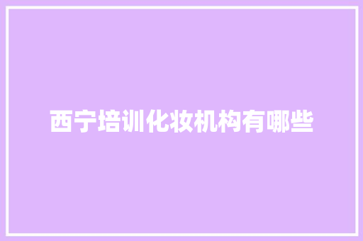 西宁培训化妆机构有哪些 范文精选网