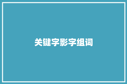 关键字影字组词 范文资源