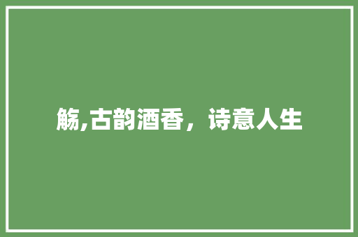 觞,古韵酒香，诗意人生 范文之家