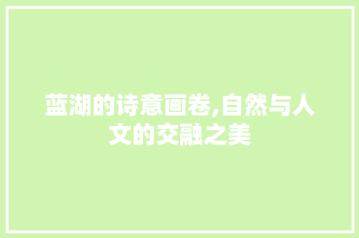 蓝湖的诗意画卷,自然与人文的交融之美 商业计划书范文