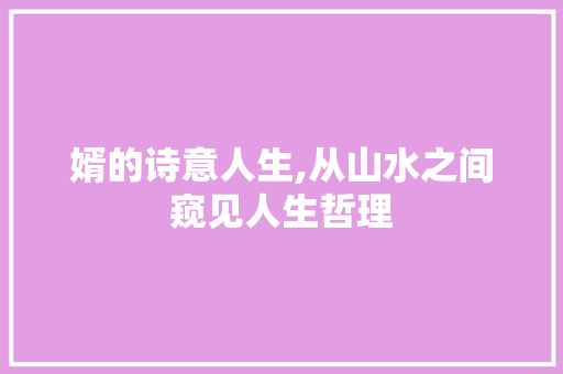 婿的诗意人生,从山水之间窥见人生哲理