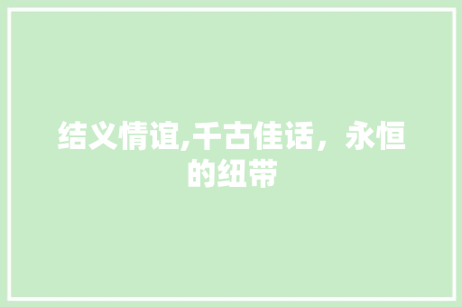 结义情谊,千古佳话，永恒的纽带 合同协议