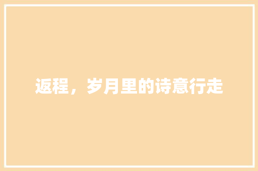 返程，岁月里的诗意行走 范文宝典