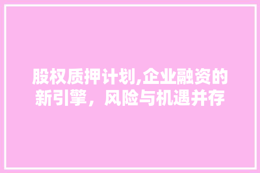 股权质押计划,企业融资的新引擎，风险与机遇并存 职场应用