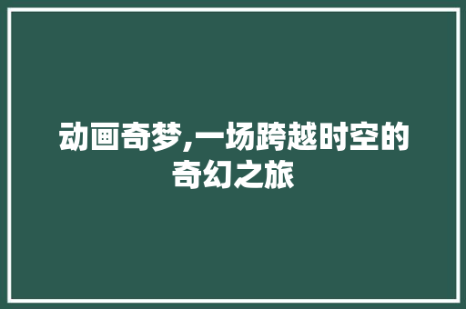 动画奇梦,一场跨越时空的奇幻之旅