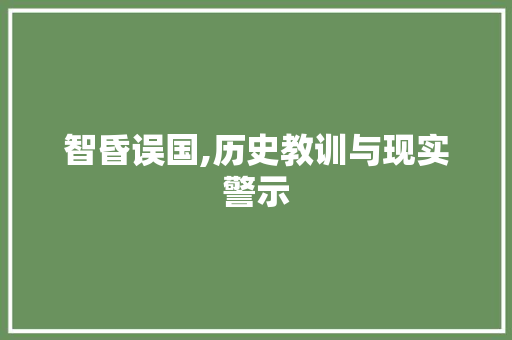智昏误国,历史教训与现实警示 商业计划书范文