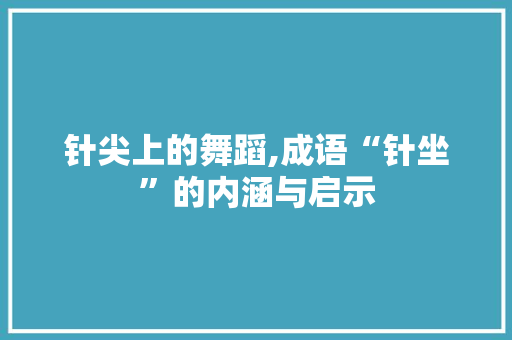 针尖上的舞蹈,成语“针坐”的内涵与启示