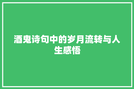 酒鬼诗句中的岁月流转与人生感悟