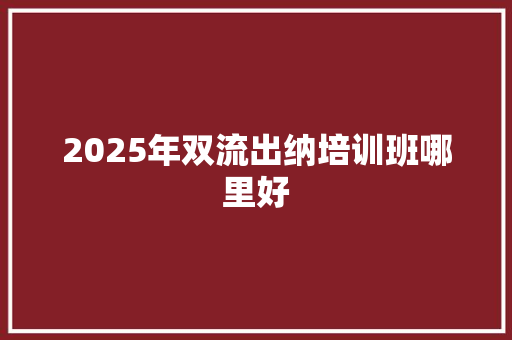 2025年双流出纳培训班哪里好