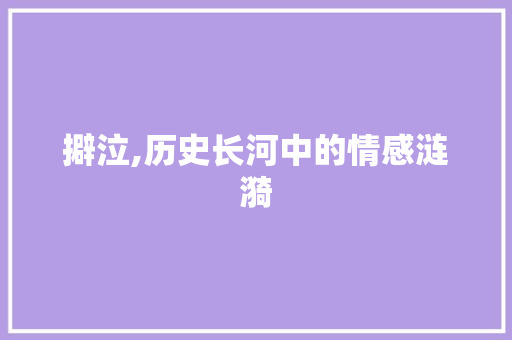 擗泣,历史长河中的情感涟漪