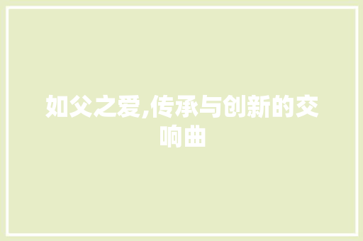 如父之爱,传承与创新的交响曲