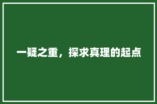 一疑之重，探求真理的起点 范文资源