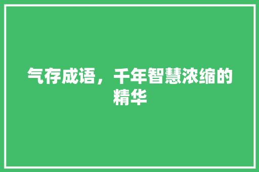 气存成语，千年智慧浓缩的精华 合同协议