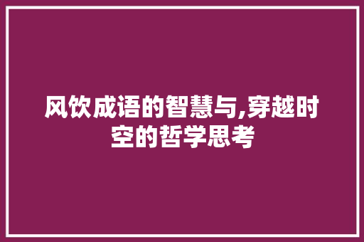 风饮成语的智慧与,穿越时空的哲学思考