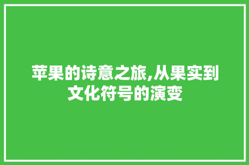 苹果的诗意之旅,从果实到文化符号的演变