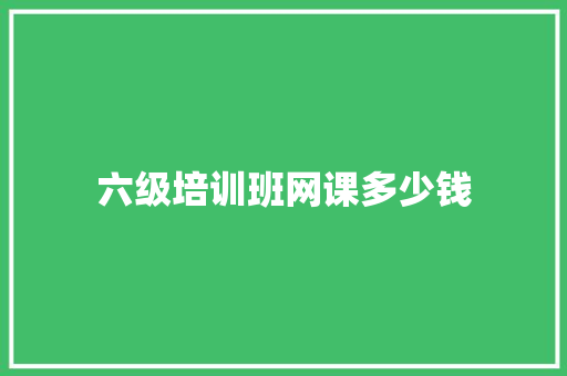 六级培训班网课多少钱