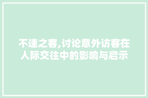 不速之客,讨论意外访客在人际交往中的影响与启示 优秀范文