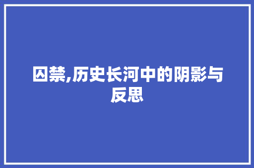 囚禁,历史长河中的阴影与反思 范文精选网