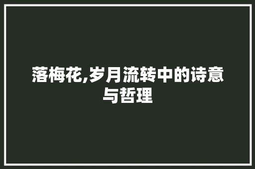 落梅花,岁月流转中的诗意与哲理 范文精选网