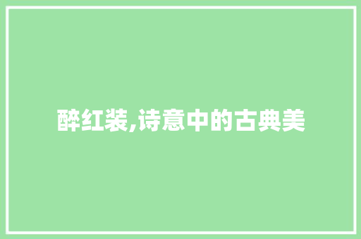 醉红装,诗意中的古典美