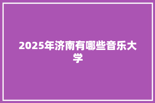 2025年济南有哪些音乐大学 范文精选网