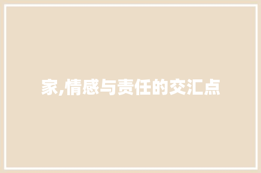 家,情感与责任的交汇点 合同协议