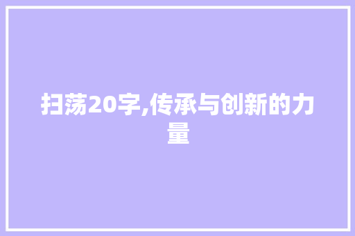 扫荡20字,传承与创新的力量 范文资源