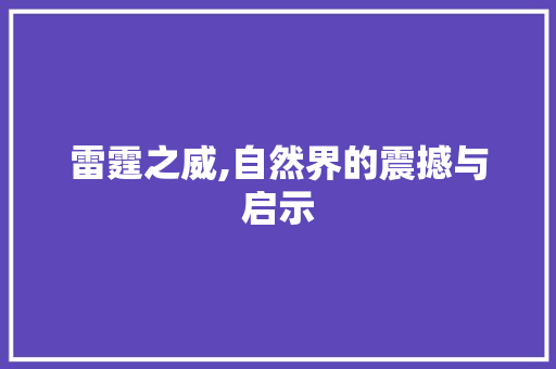 雷霆之威,自然界的震撼与启示 范文精选网
