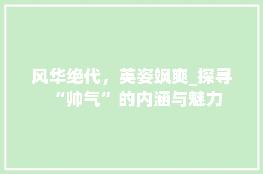 风华绝代，英姿飒爽_探寻“帅气”的内涵与魅力 范文之家