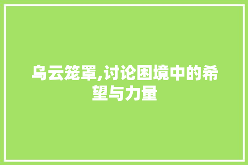 乌云笼罩,讨论困境中的希望与力量
