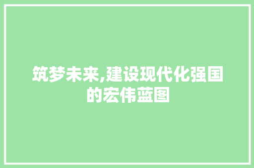 筑梦未来,建设现代化强国的宏伟蓝图 职场应用