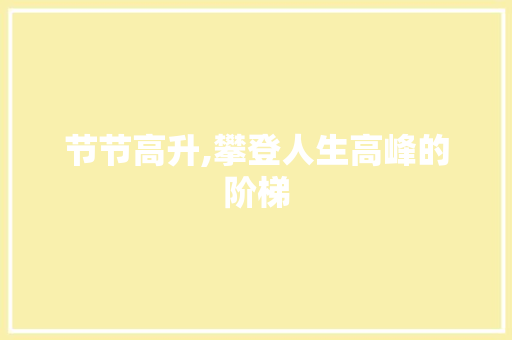 节节高升,攀登人生高峰的阶梯 范文参考