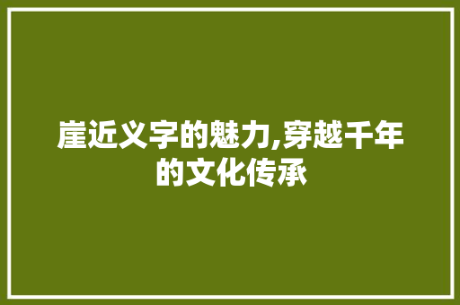 崖近义字的魅力,穿越千年的文化传承