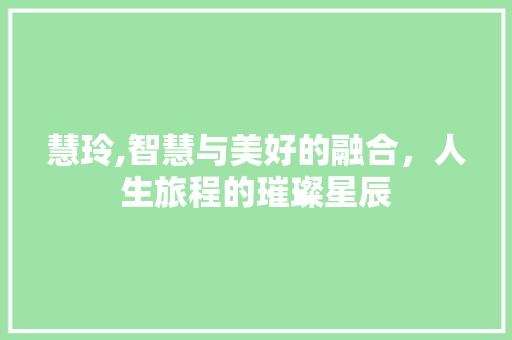 慧玲,智慧与美好的融合，人生旅程的璀璨星辰