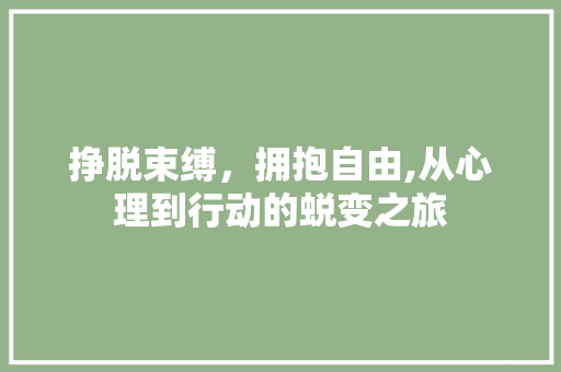 挣脱束缚，拥抱自由,从心理到行动的蜕变之旅